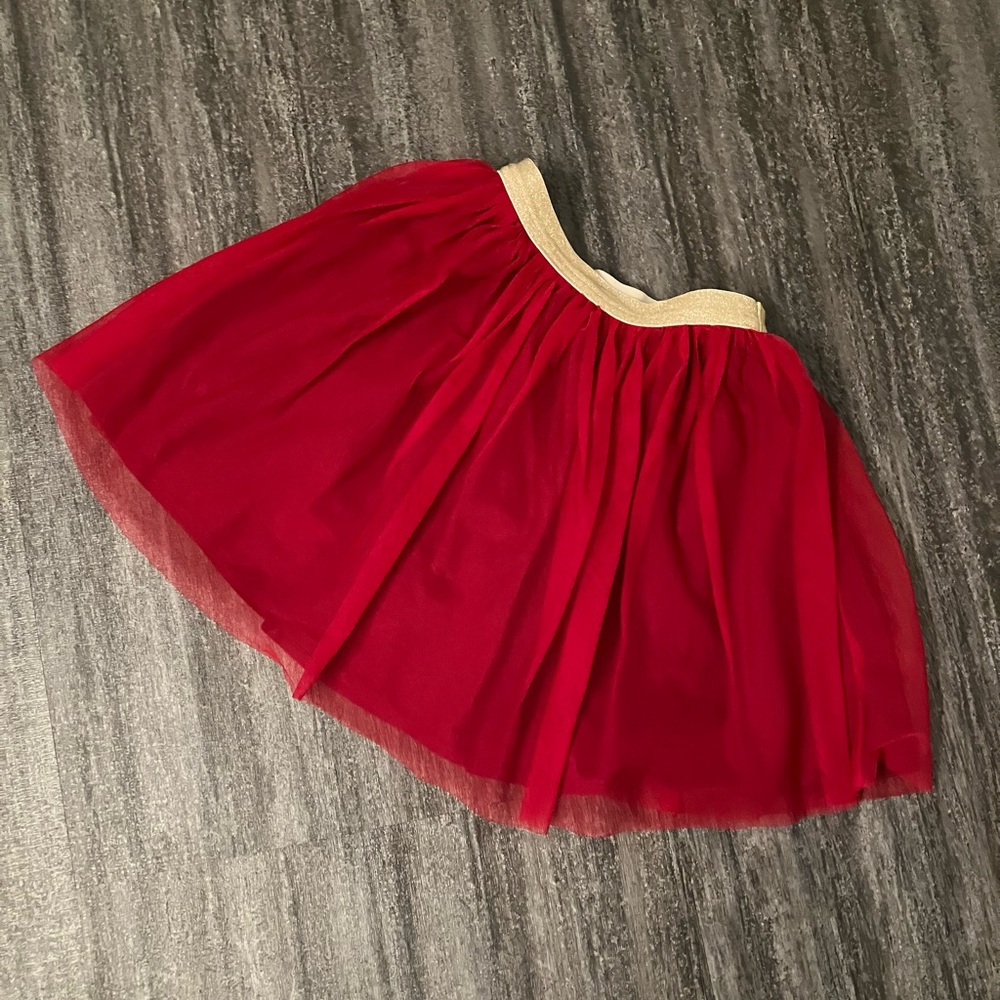 Gymboree girls soft red tulle skirt - size 5/6